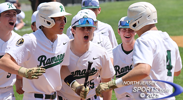 Ramapo's Brady Barber being greeted at home plate is NJS.com's Top Shot of the Day!